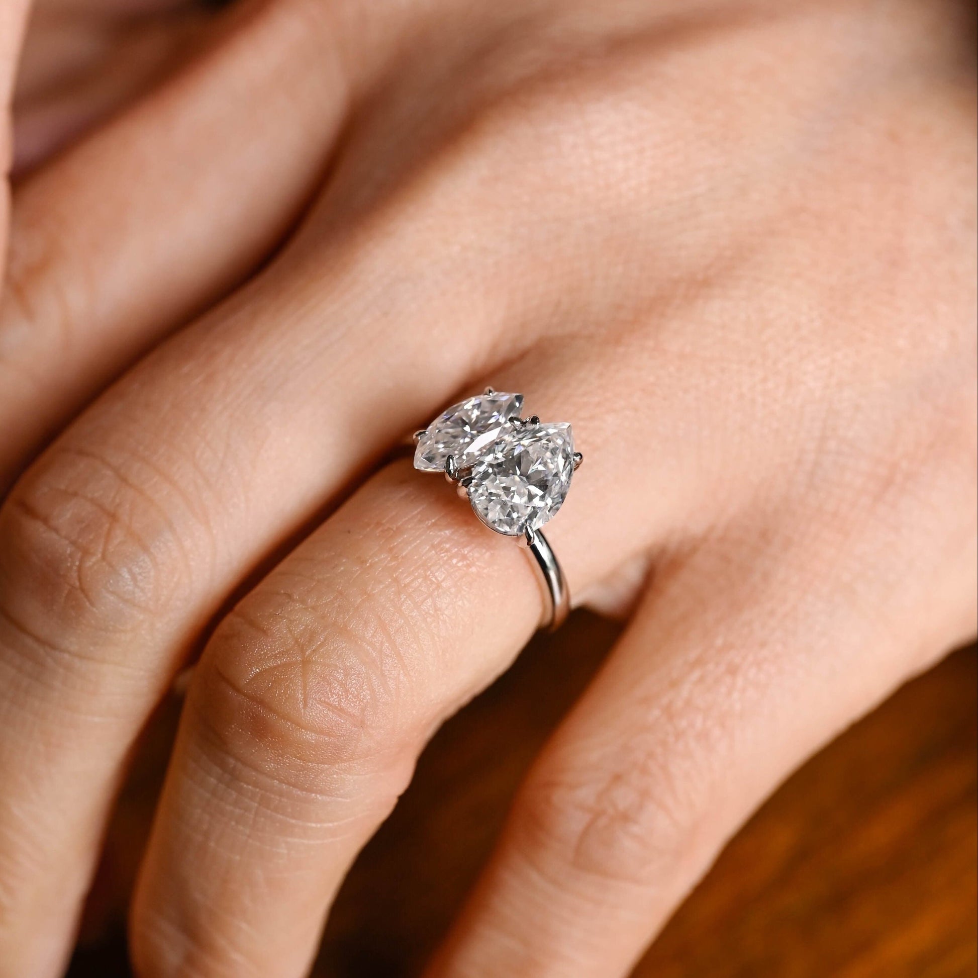 2 CT Emerald Pave Moissanite Engagement Ring