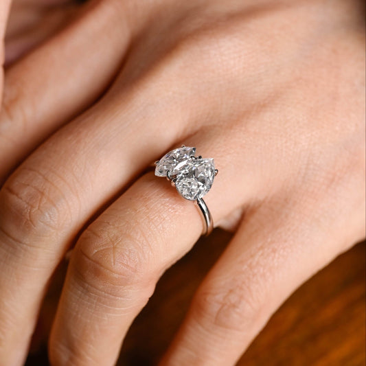 2 CT Emerald Pave Moissanite Engagement Ring