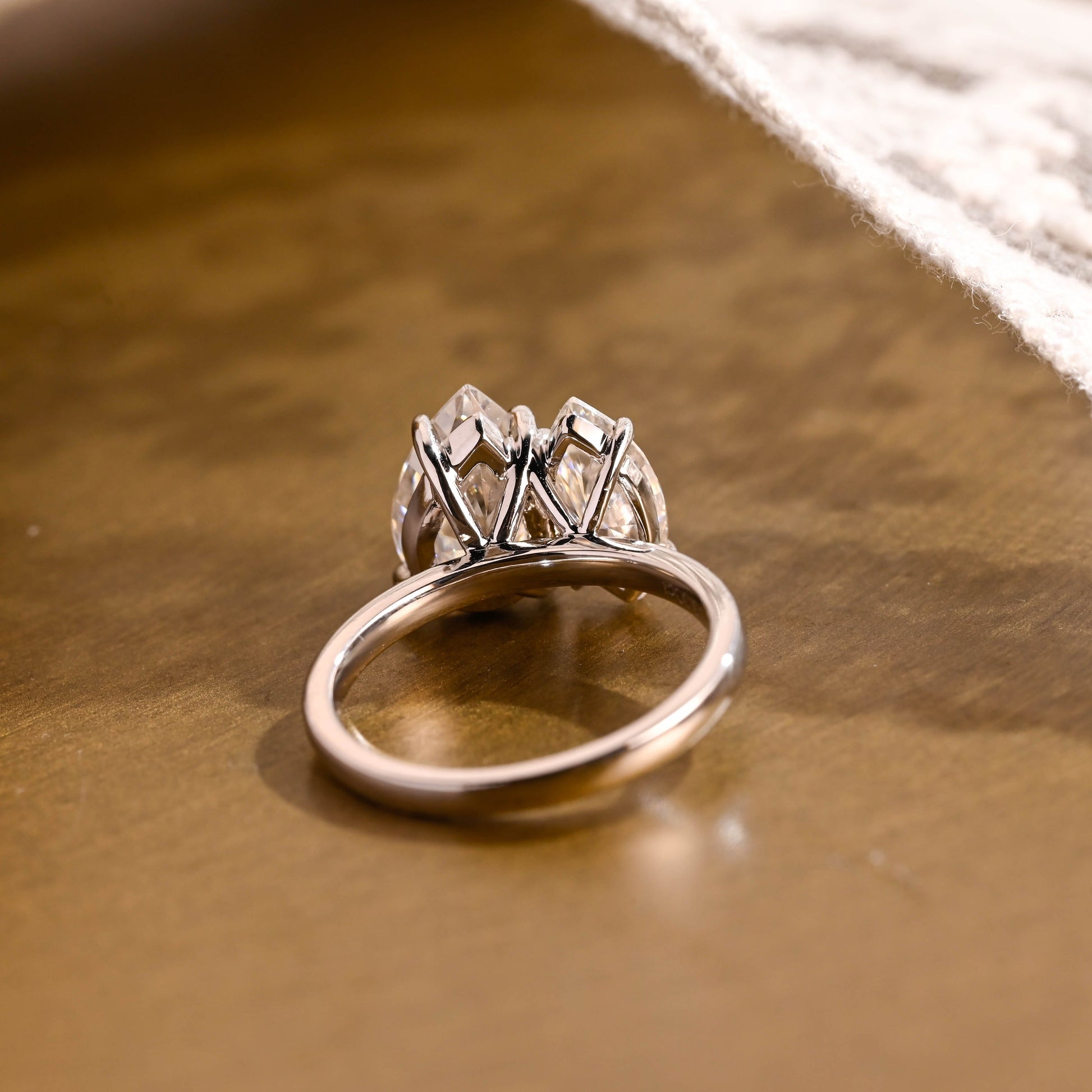 2 CT Emerald Pave Moissanite Engagement Ring
