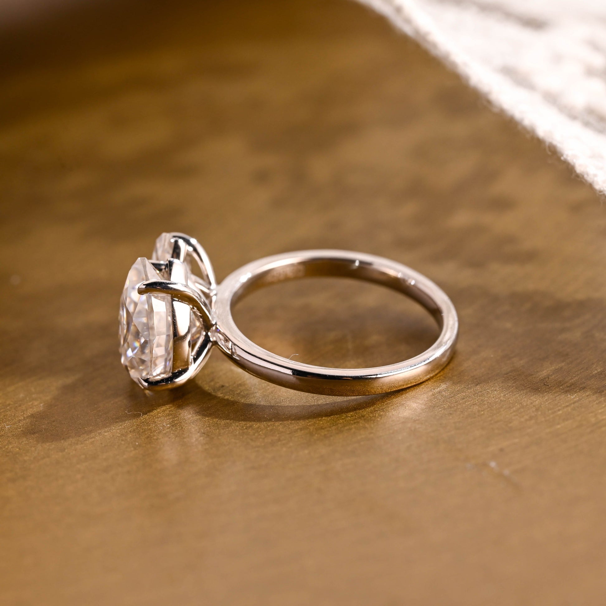 2 CT Emerald Pave Moissanite Engagement Ring