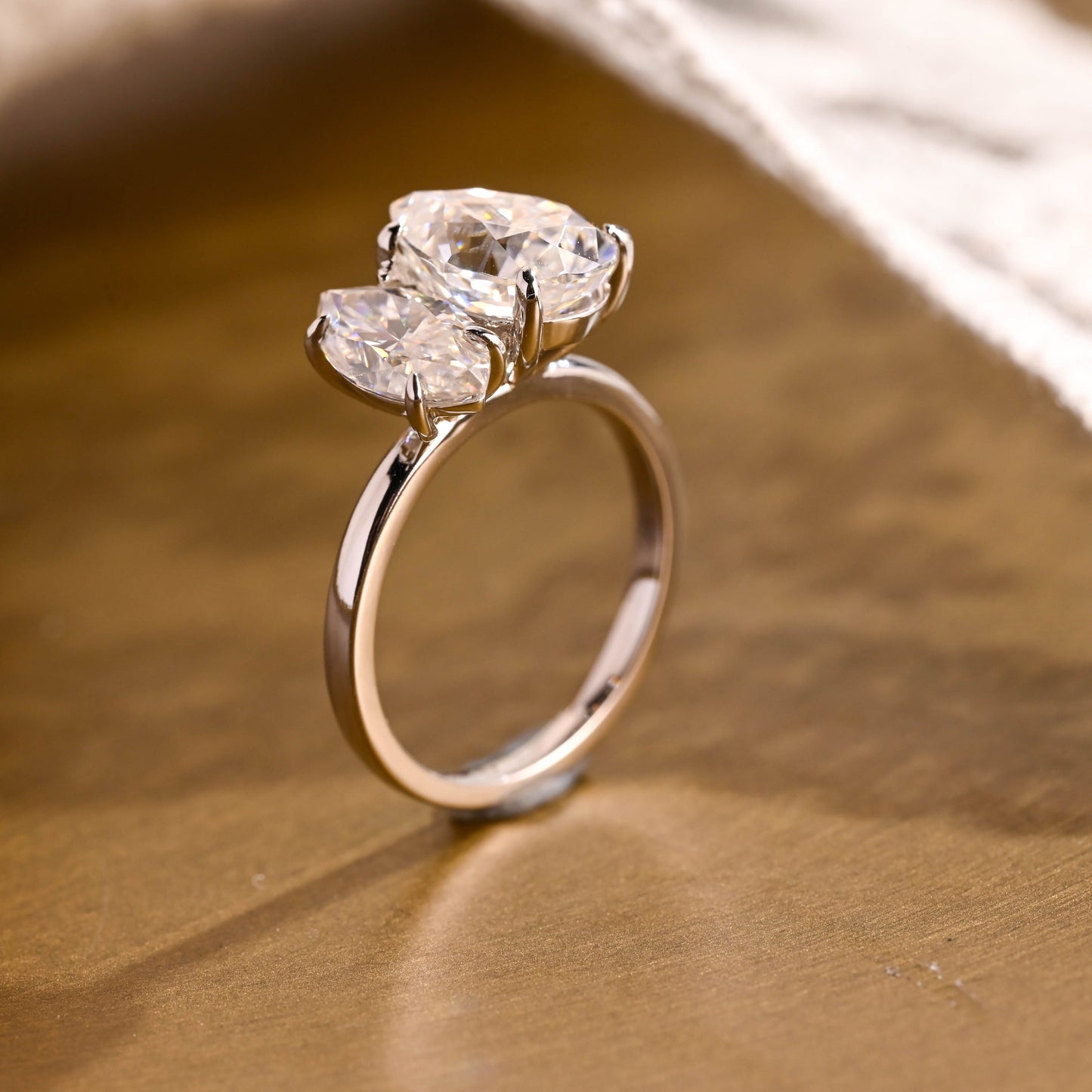 2 CT Emerald Pave Moissanite Engagement Ring