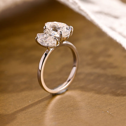 2 CT Emerald Pave Moissanite Engagement Ring