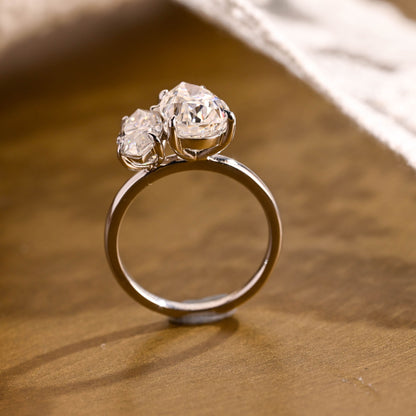 2 CT Emerald Pave Moissanite Engagement Ring