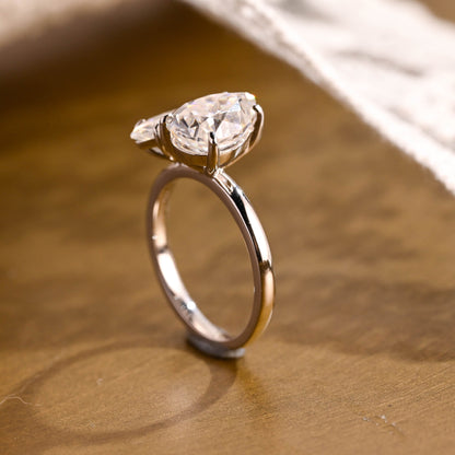 2 CT Emerald Pave Moissanite Engagement Ring