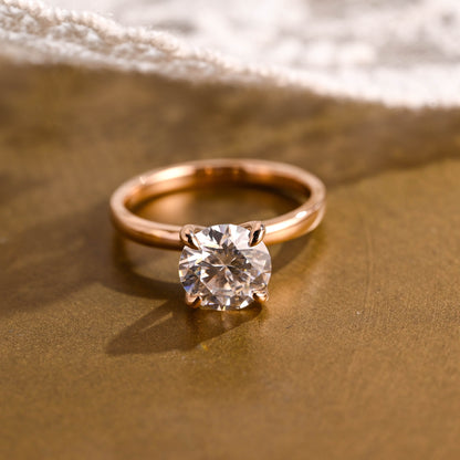 2 CT Emerald Pave Moissanite Engagement Ring