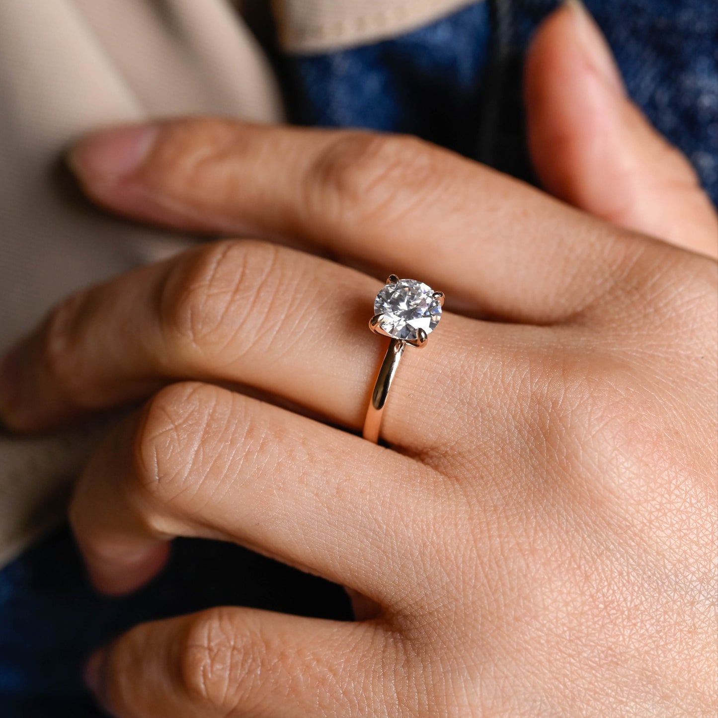 2 CT Emerald Pave Moissanite Engagement Ring