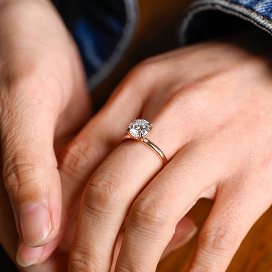 2 CT Emerald Pave Moissanite Engagement Ring