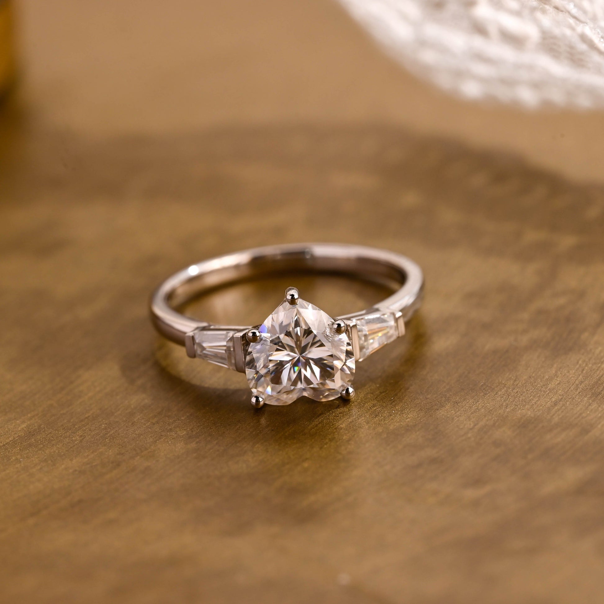 2 CT Emerald Pave Moissanite Engagement Ring