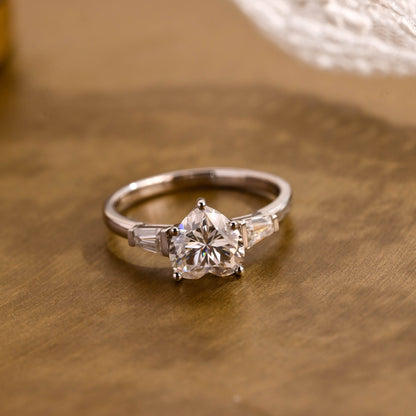 2 CT Emerald Pave Moissanite Engagement Ring