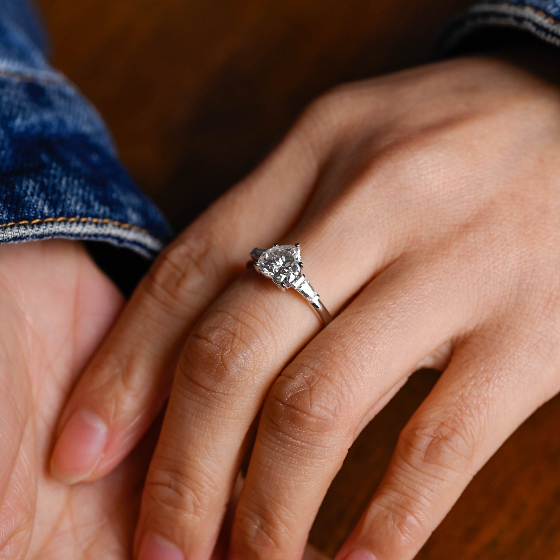 2 CT Emerald Pave Moissanite Engagement Ring
