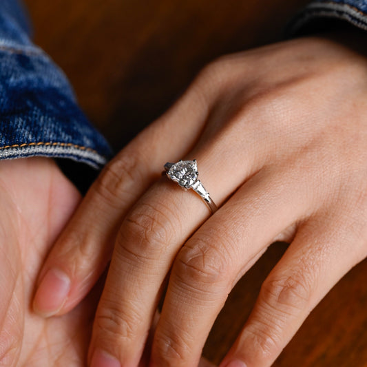 2 CT Emerald Pave Moissanite Engagement Ring