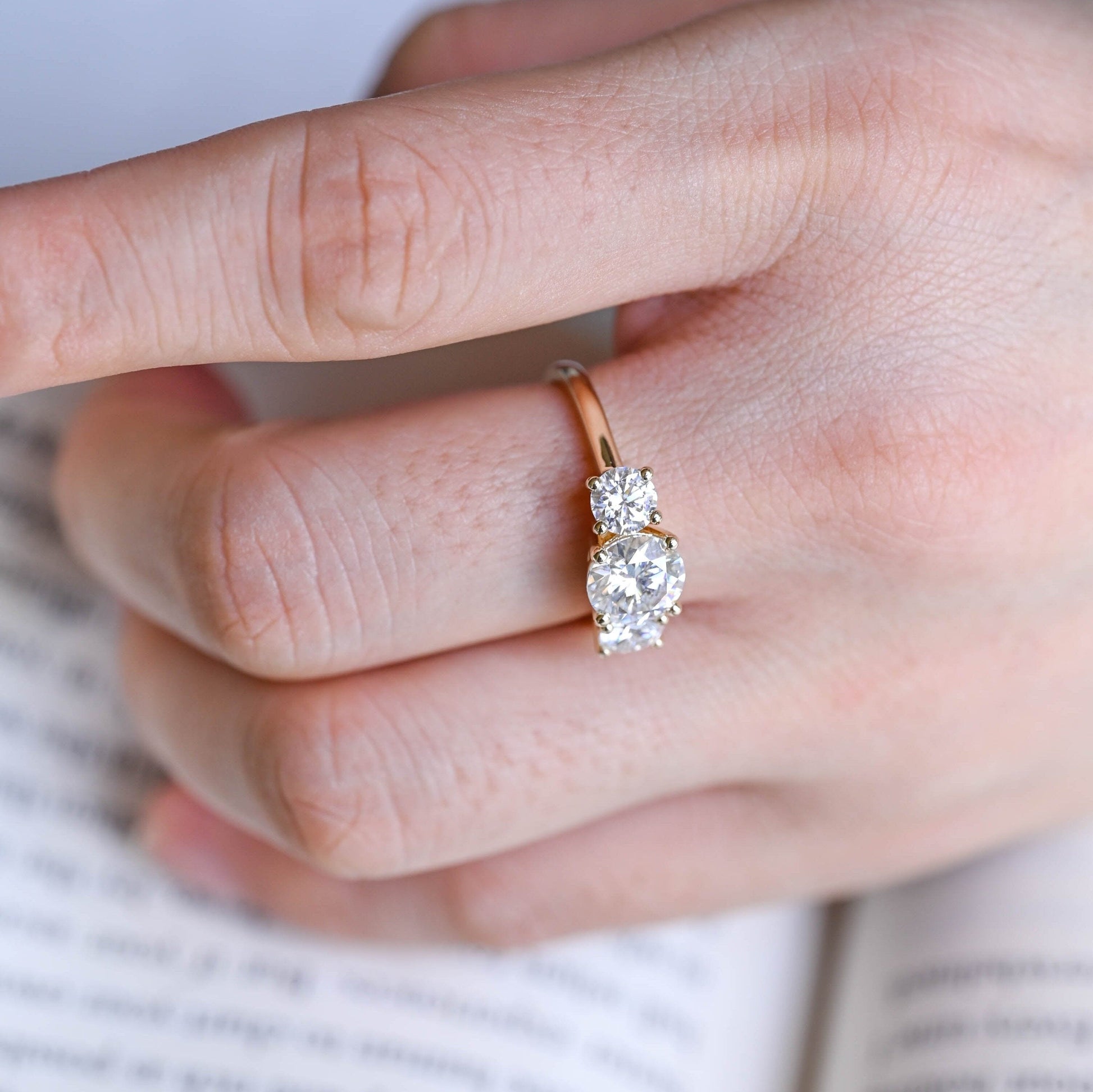 2 CT Emerald Pave Moissanite Engagement Ring