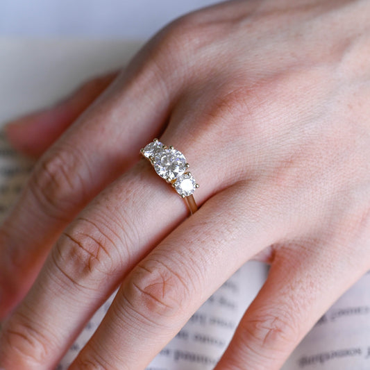 2 CT Emerald Pave Moissanite Engagement Ring