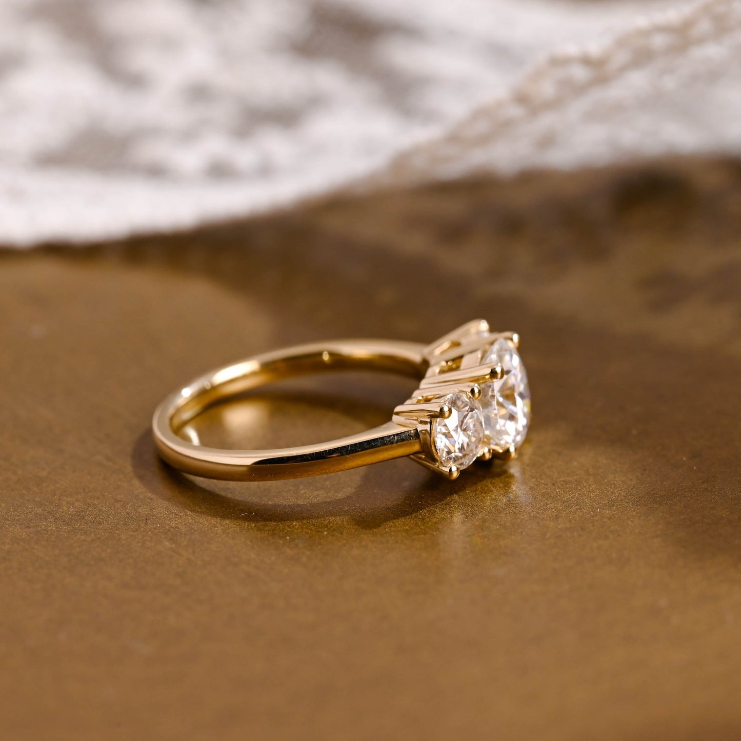 2 CT Emerald Pave Moissanite Engagement Ring