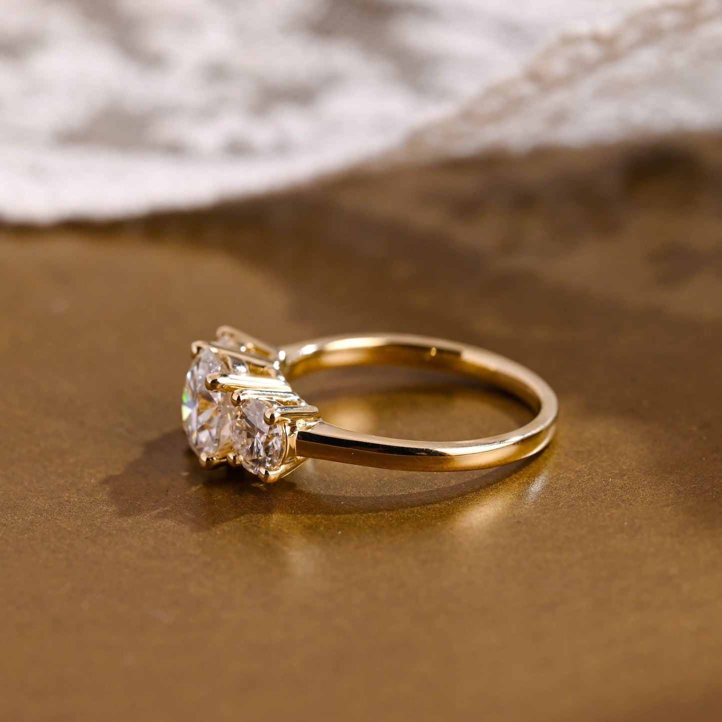 2 CT Emerald Pave Moissanite Engagement Ring