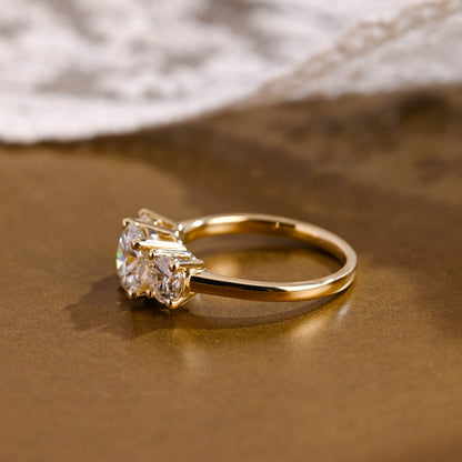 2 CT Emerald Pave Moissanite Engagement Ring