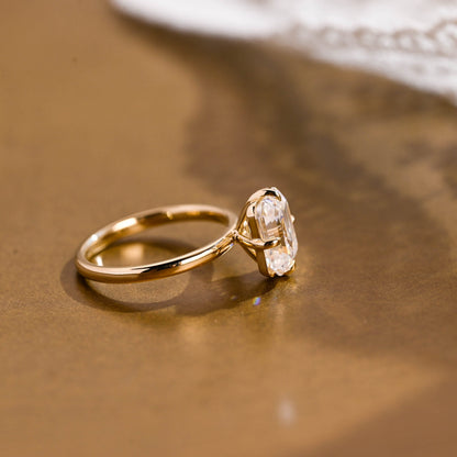 2 CT Emerald Pave Moissanite Engagement Ring