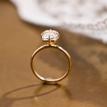 2 CT Emerald Pave Moissanite Engagement Ring