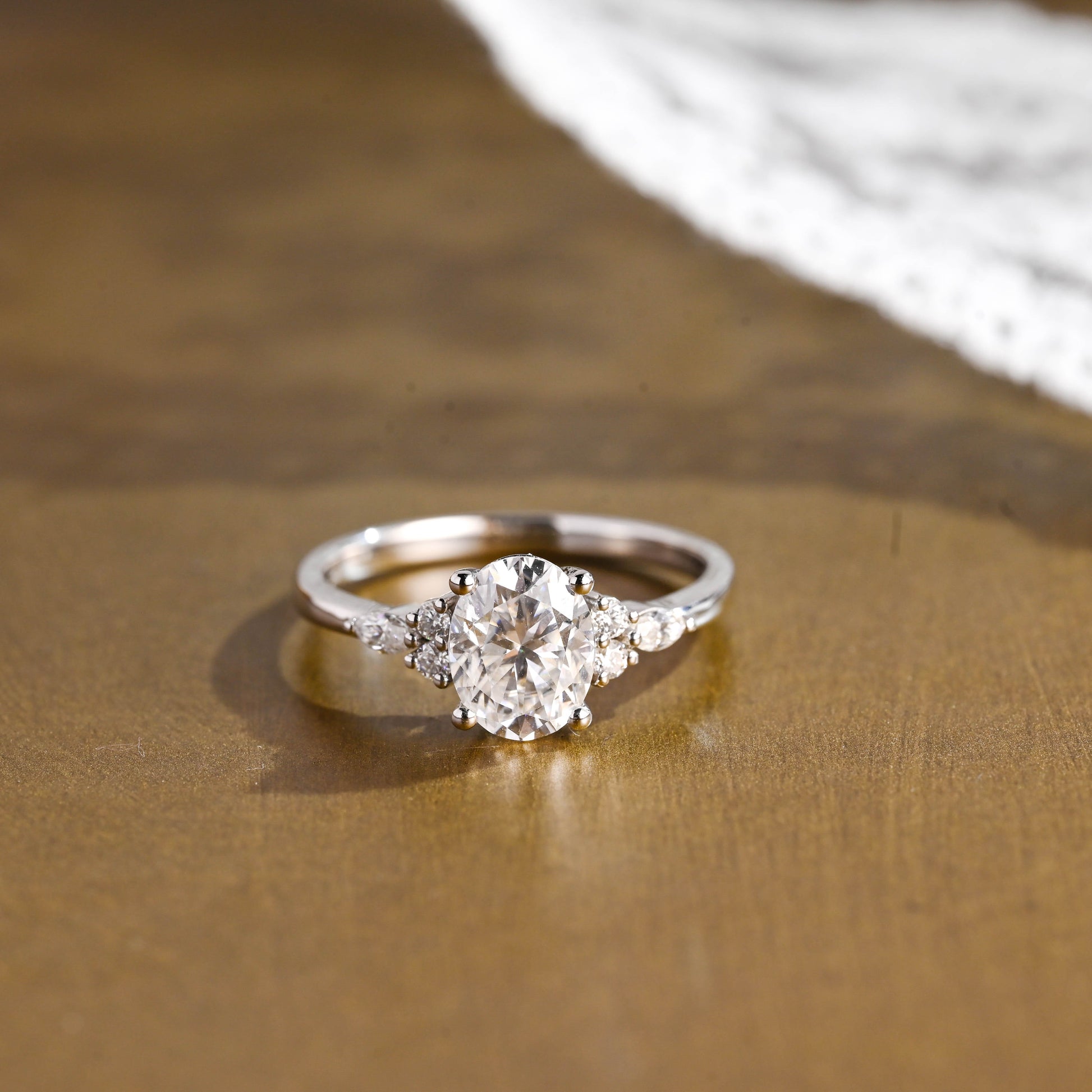 2 CT Emerald Pave Moissanite Engagement Ring