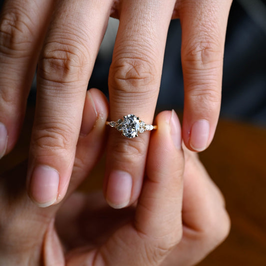 2 CT Emerald Pave Moissanite Engagement Ring