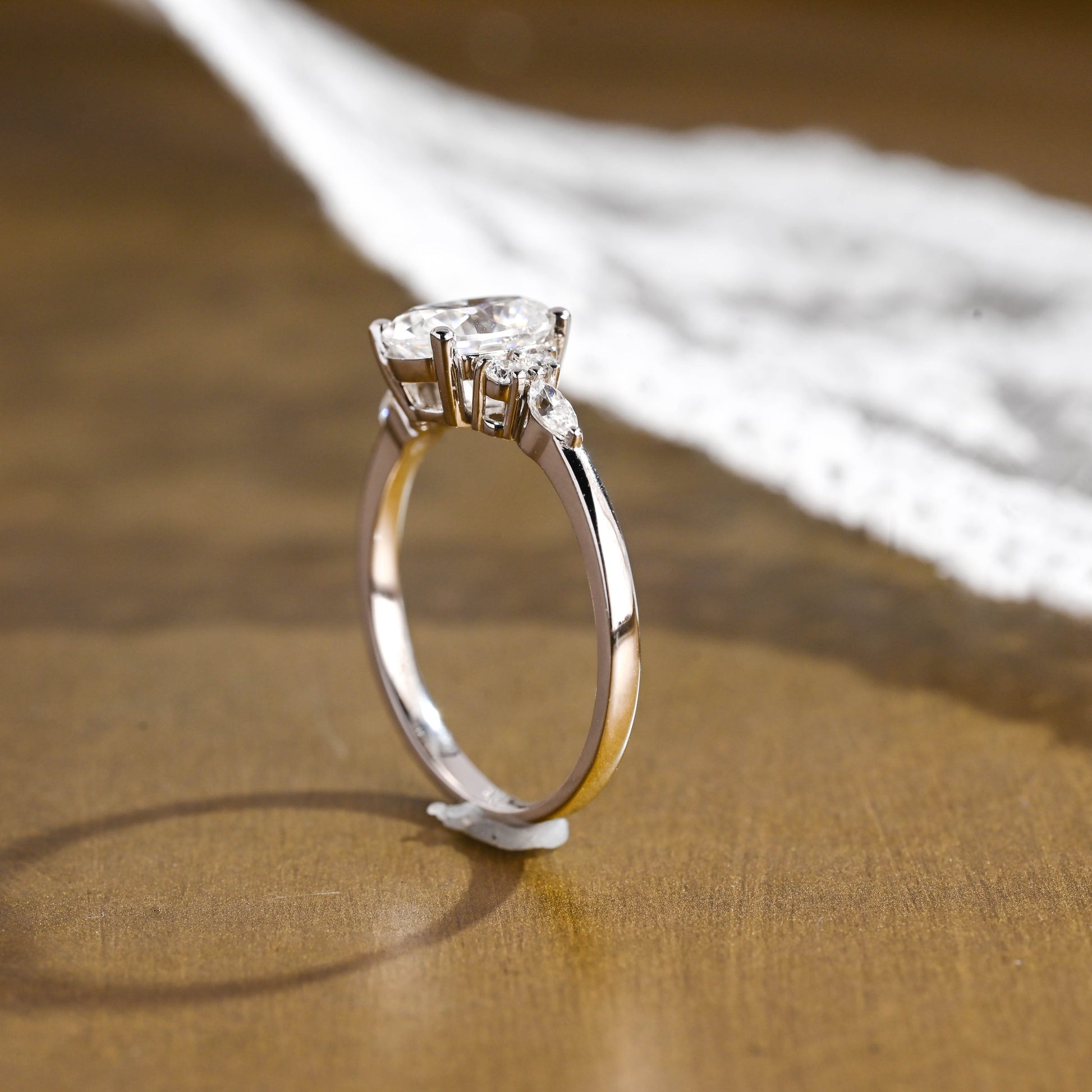 2 CT Emerald Pave Moissanite Engagement Ring
