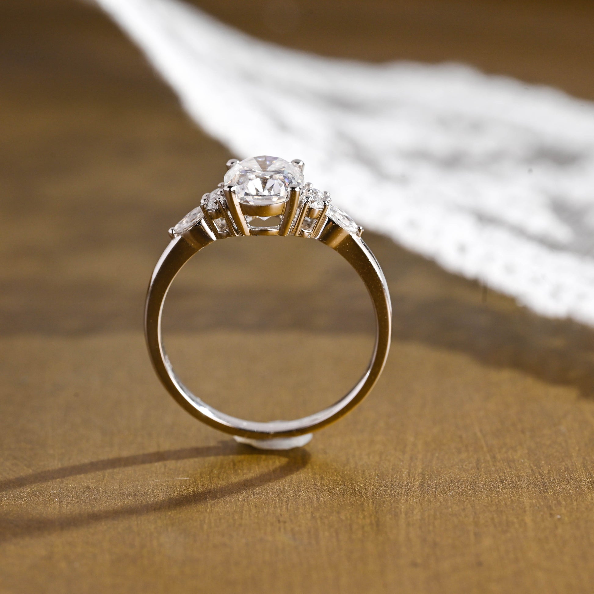 2 CT Emerald Pave Moissanite Engagement Ring