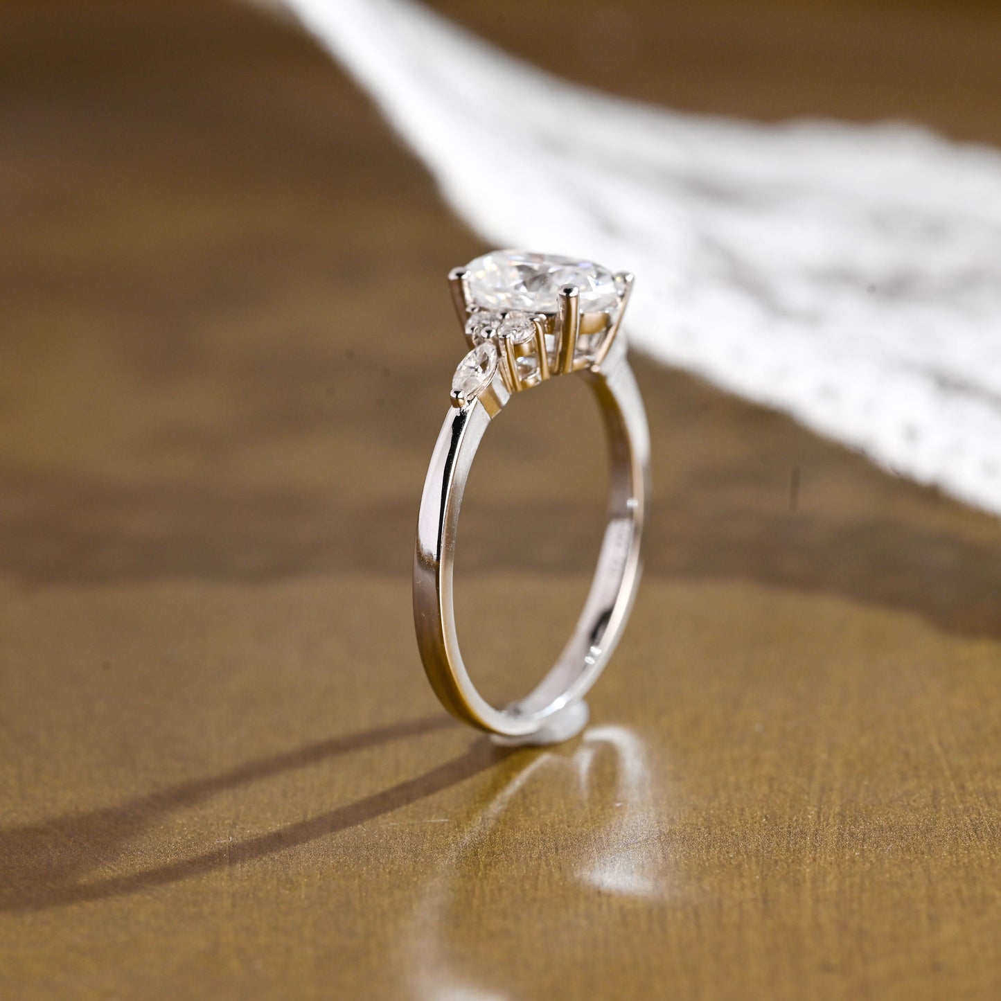 2 CT Emerald Pave Moissanite Engagement Ring