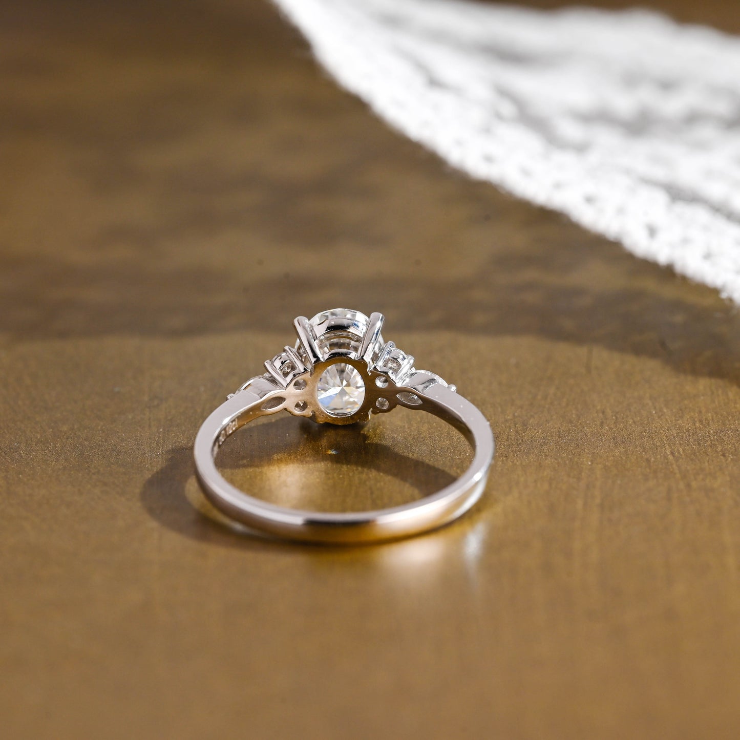 2 CT Emerald Pave Moissanite Engagement Ring