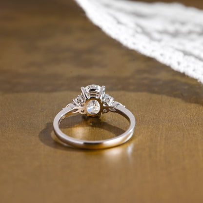 2 CT Emerald Pave Moissanite Engagement Ring