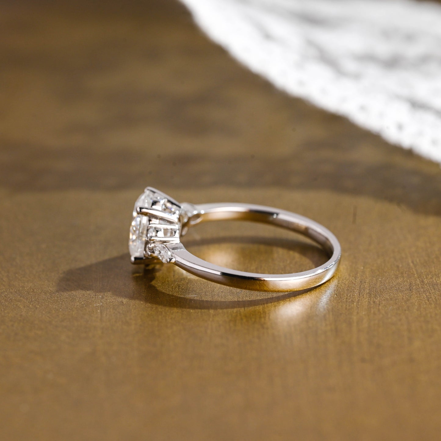 2 CT Emerald Pave Moissanite Engagement Ring
