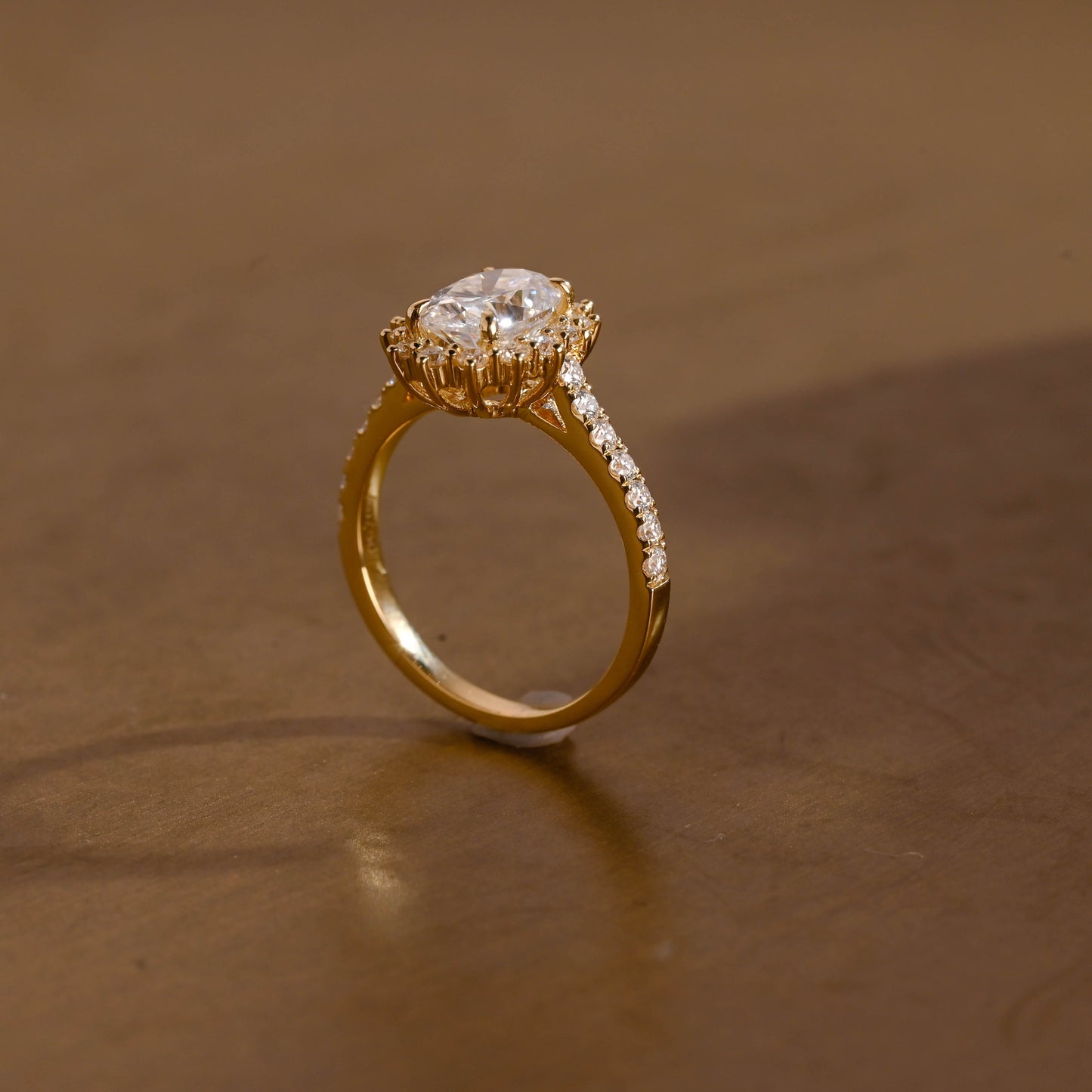 2 CT Emerald Pave Moissanite Engagement Ring