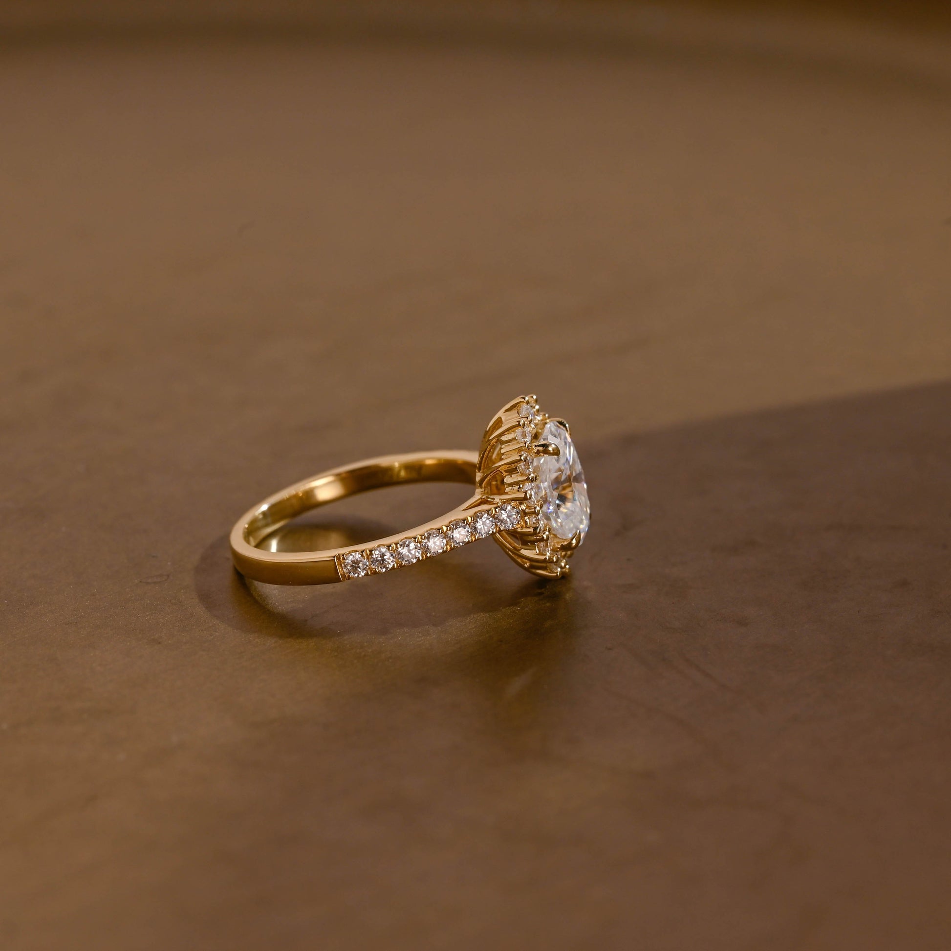 2 CT Emerald Pave Moissanite Engagement Ring