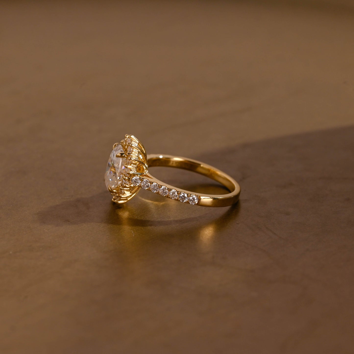 2 CT Emerald Pave Moissanite Engagement Ring