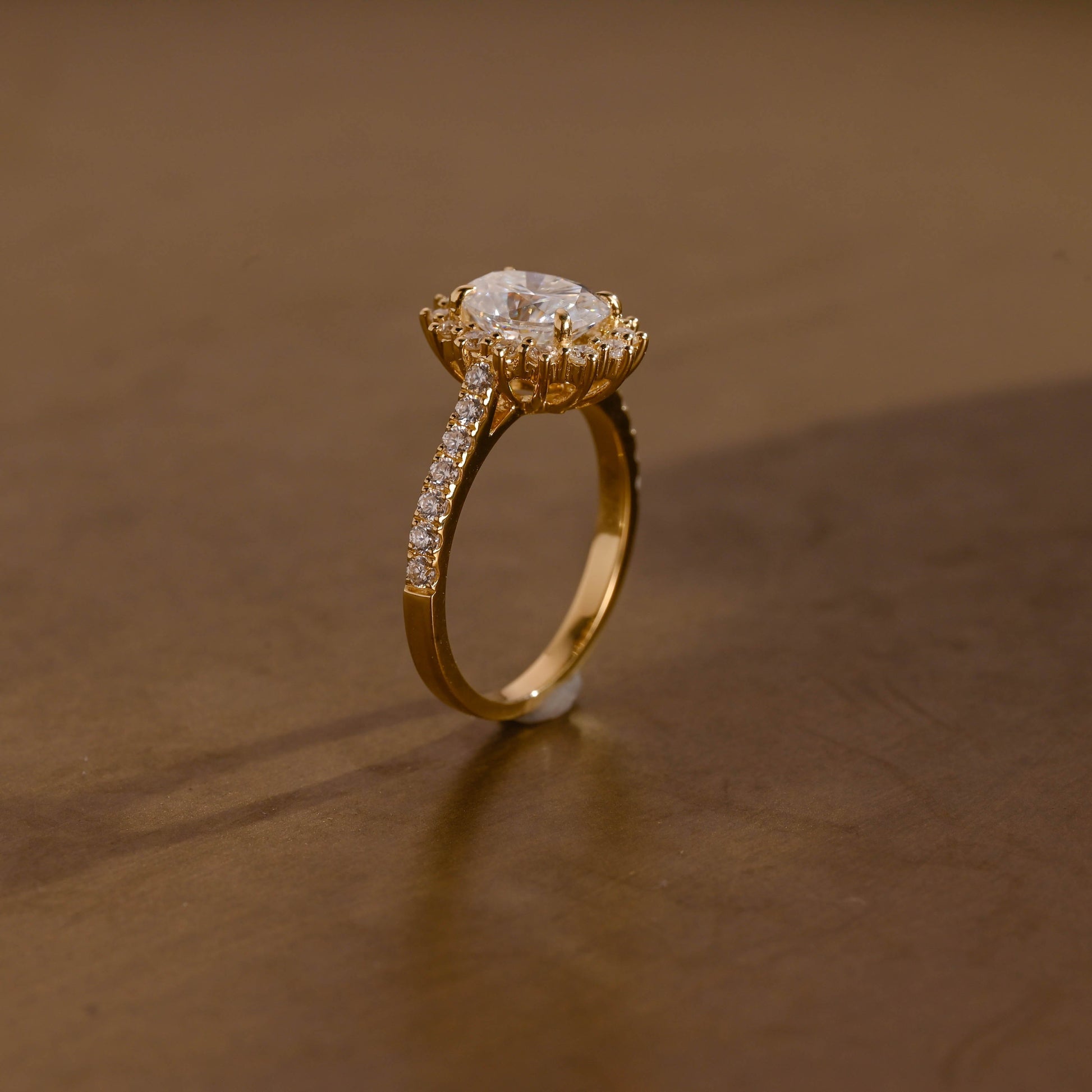 2 CT Emerald Pave Moissanite Engagement Ring