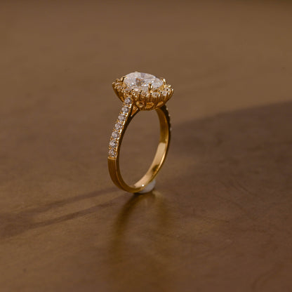 2 CT Emerald Pave Moissanite Engagement Ring