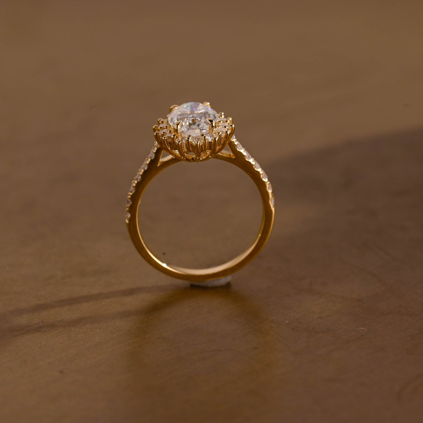 2 CT Emerald Pave Moissanite Engagement Ring
