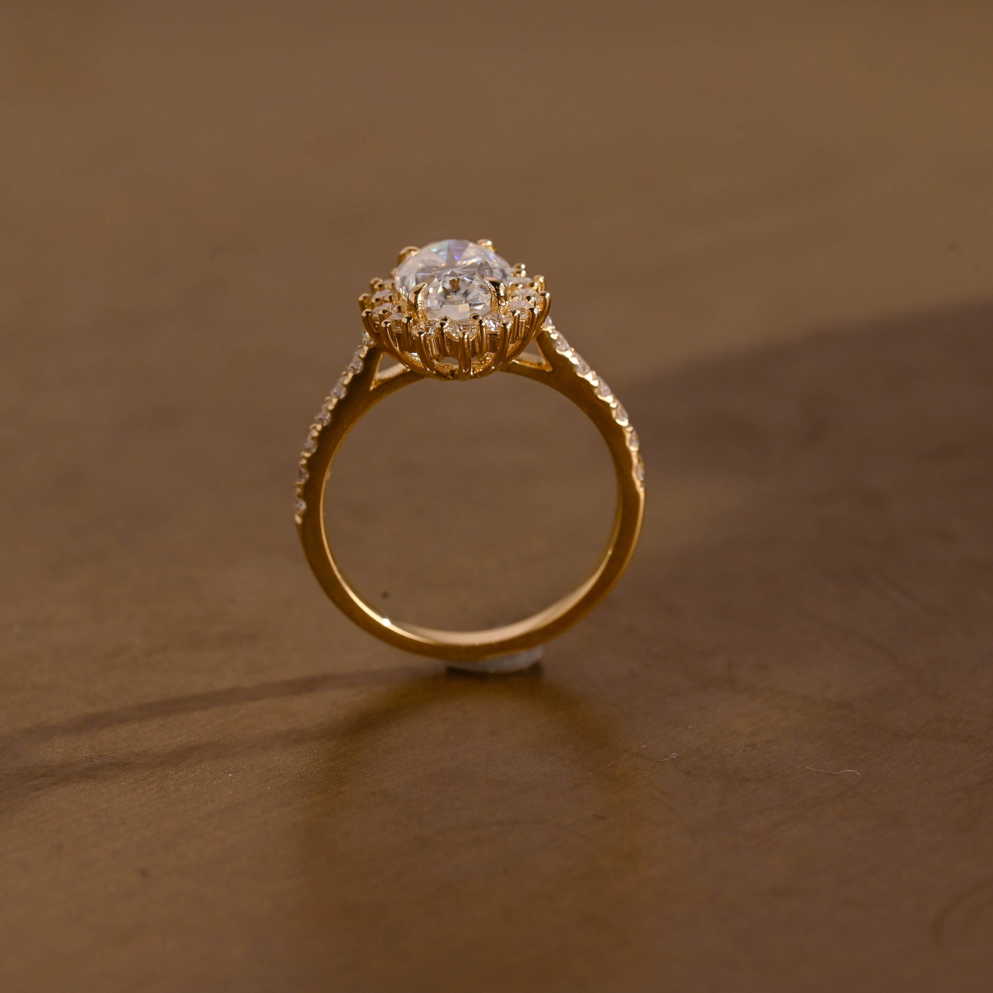 2 CT Emerald Pave Moissanite Engagement Ring
