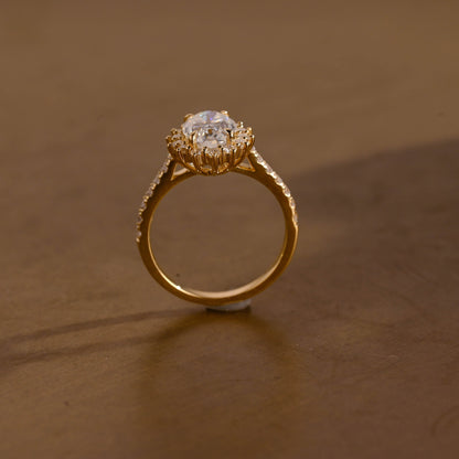 2 CT Emerald Pave Moissanite Engagement Ring