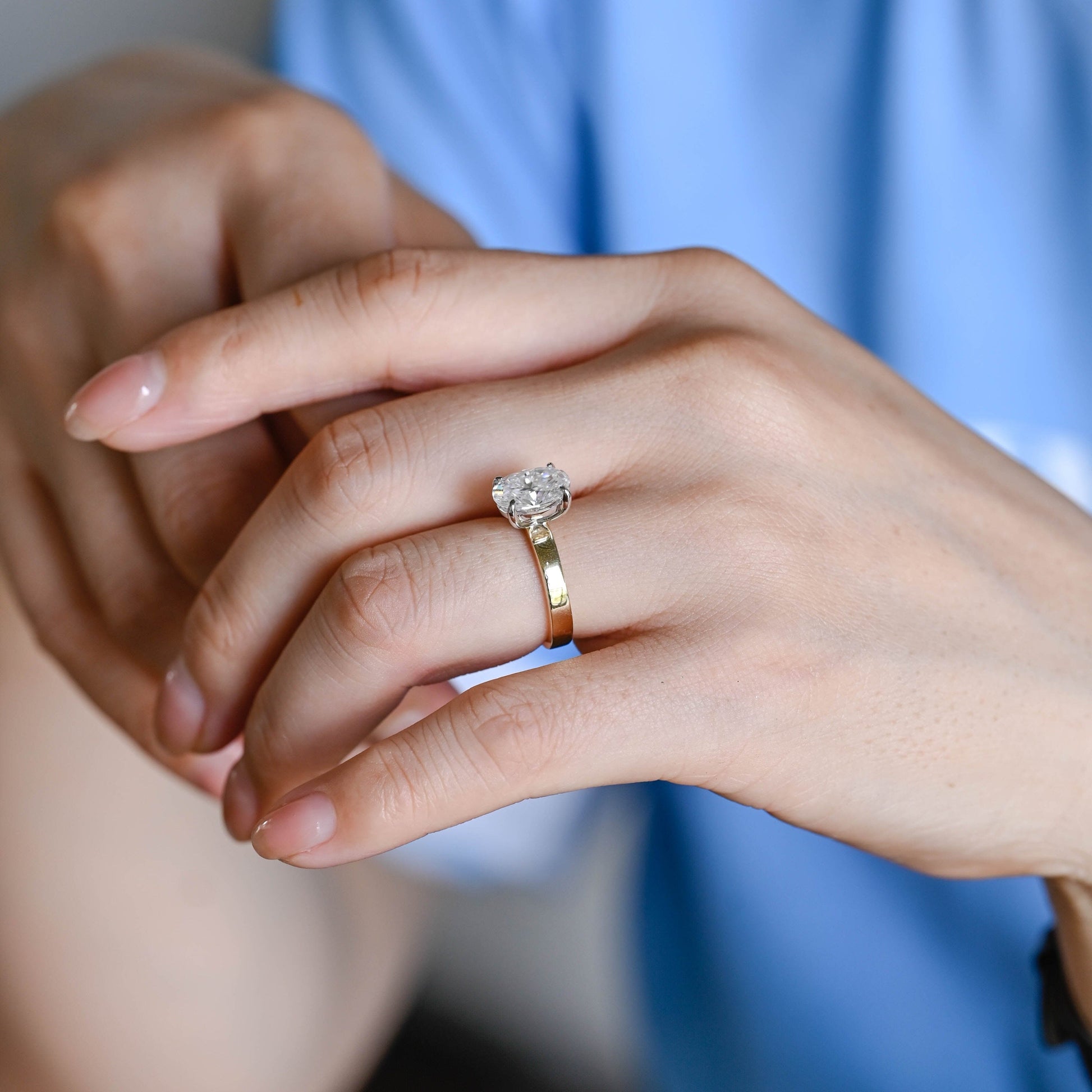 2 CT Emerald Pave Moissanite Engagement Ring