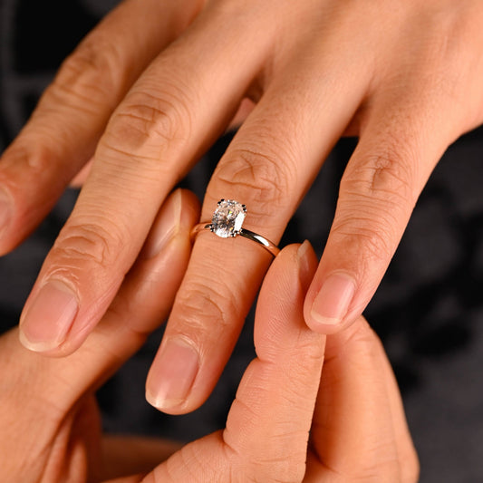 2 CT Emerald Pave Moissanite Engagement Ring