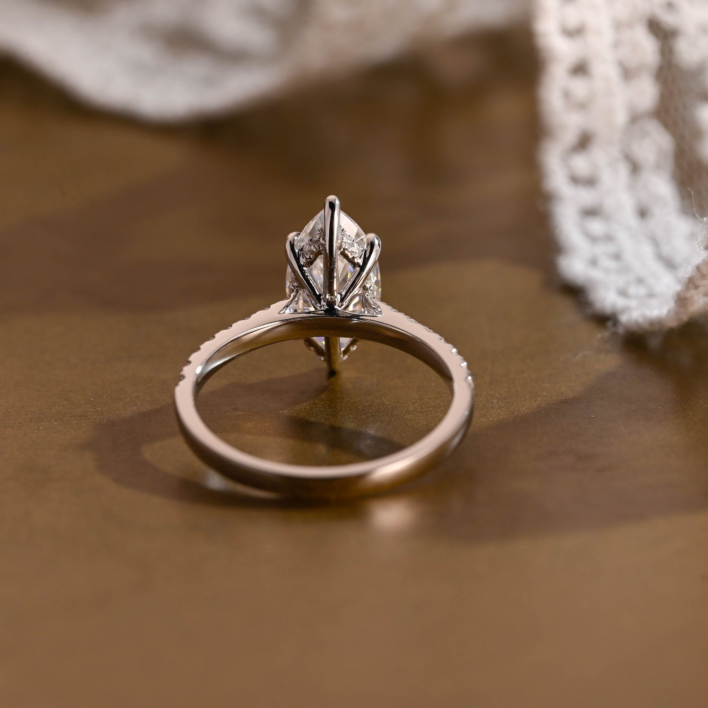 2 CT Emerald Pave Moissanite Engagement Ring