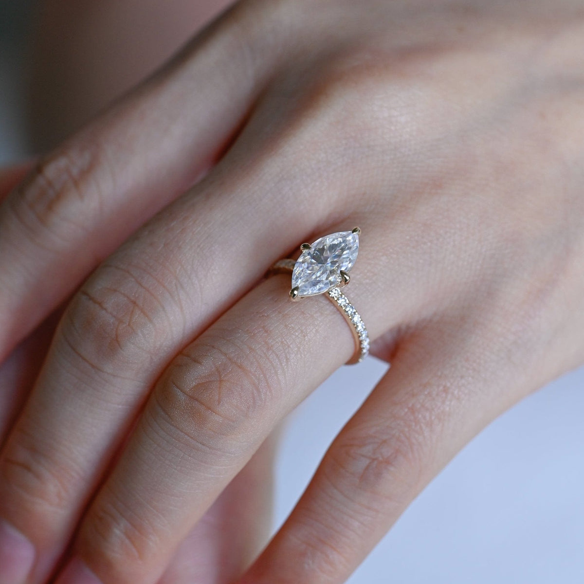 2 CT Emerald Pave Moissanite Engagement Ring