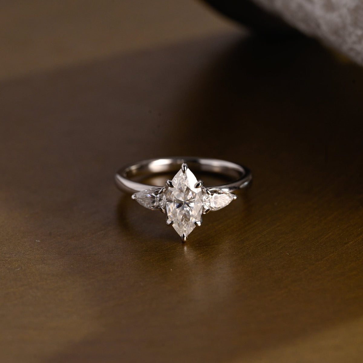 2 CT Emerald Pave Moissanite Engagement Ring