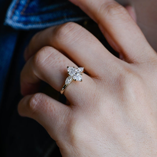 2 CT Emerald Pave Moissanite Engagement Ring