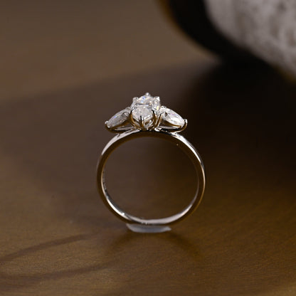 2 CT Emerald Pave Moissanite Engagement Ring