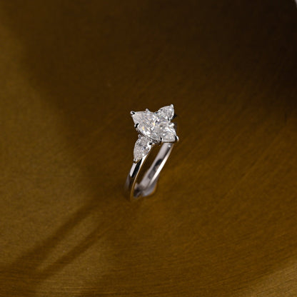 2 CT Emerald Pave Moissanite Engagement Ring