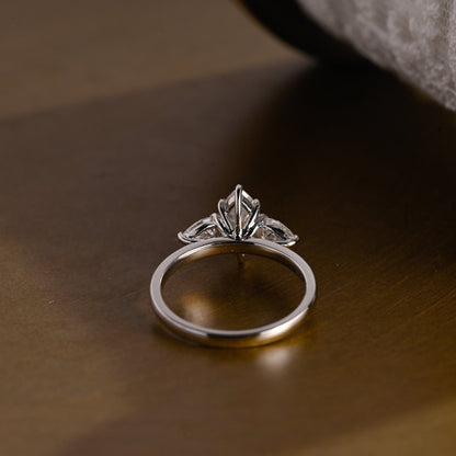 2 CT Emerald Pave Moissanite Engagement Ring
