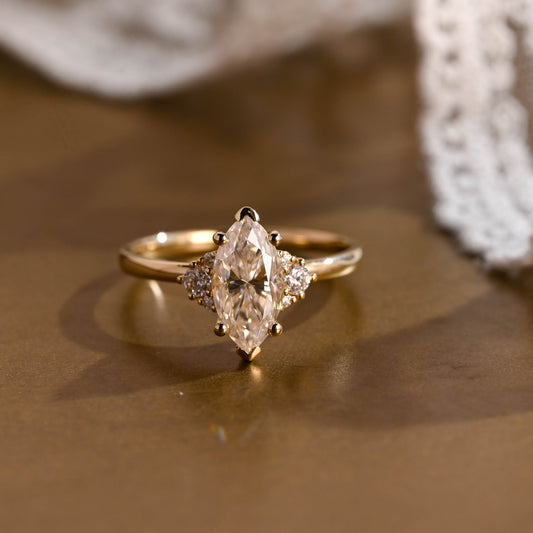 2 CT Emerald Pave Moissanite Engagement Ring