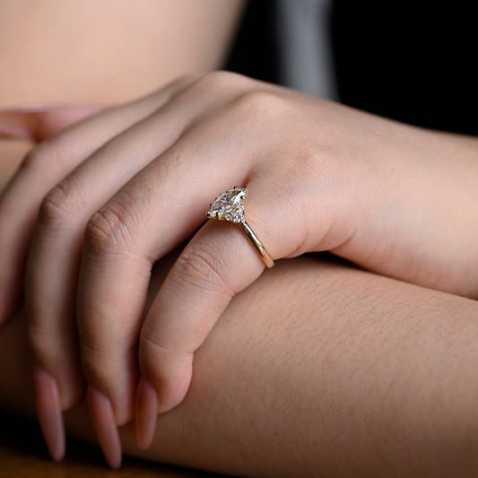 2 CT Emerald Pave Moissanite Engagement Ring
