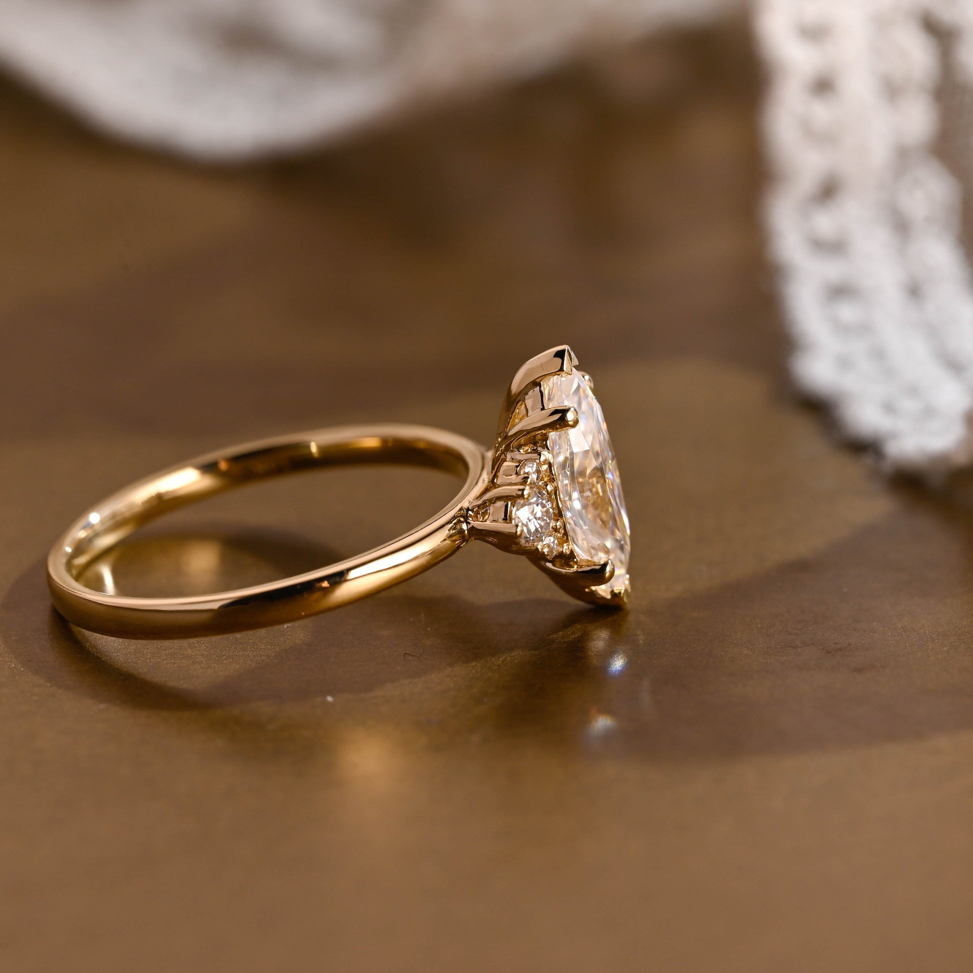 2 CT Emerald Pave Moissanite Engagement Ring